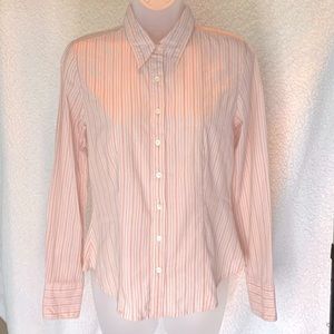 EUC AE Outfitters pink-striped l/s collared shirt